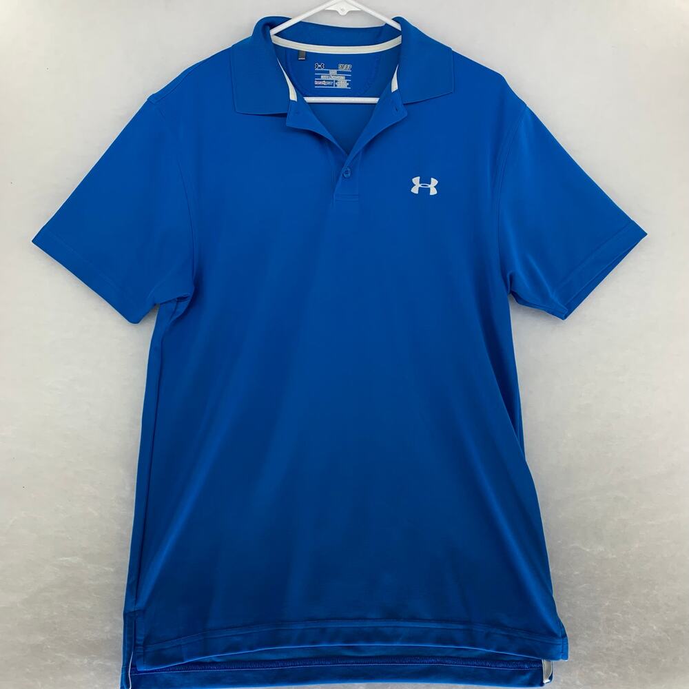 Under Armour Blue HeatGear Loose Fit Polo Golf Shirt Men's Small